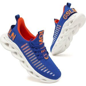 Men's Blue Orange Casual Running Walking Gym Tennis Cross Trainer Sneakers Shoes